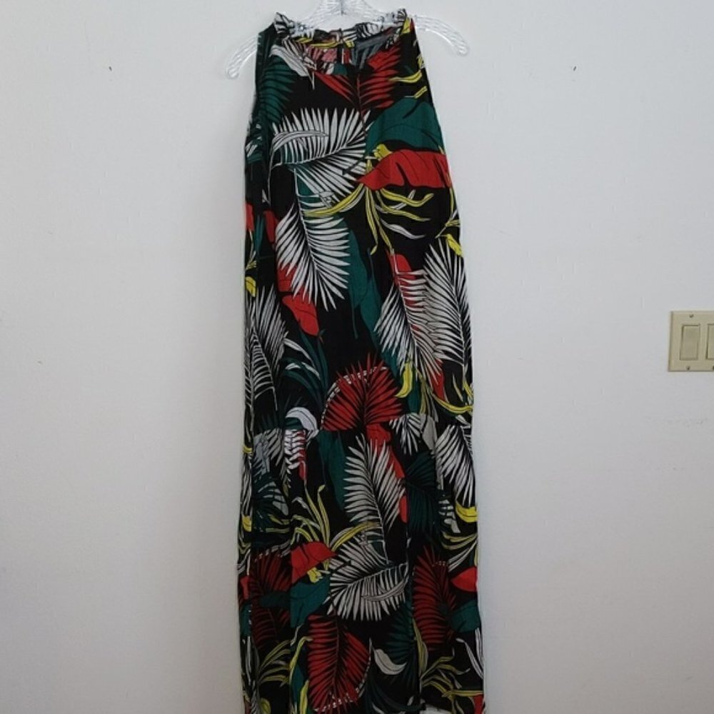 Piazza Del Tempio Tropical Italian Linen Maxi Dress